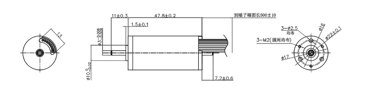 VEC-2248 24V Coreless motor design VEC-2248 24V Coreless motor design
